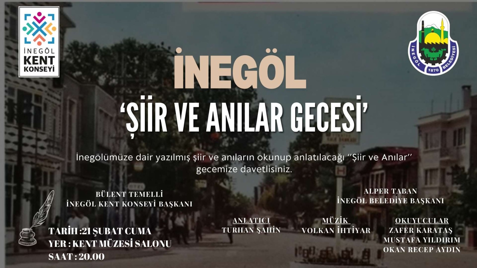 ŞİİR VE ANILAR GECEMİZE DAVETLİSİNİZ!