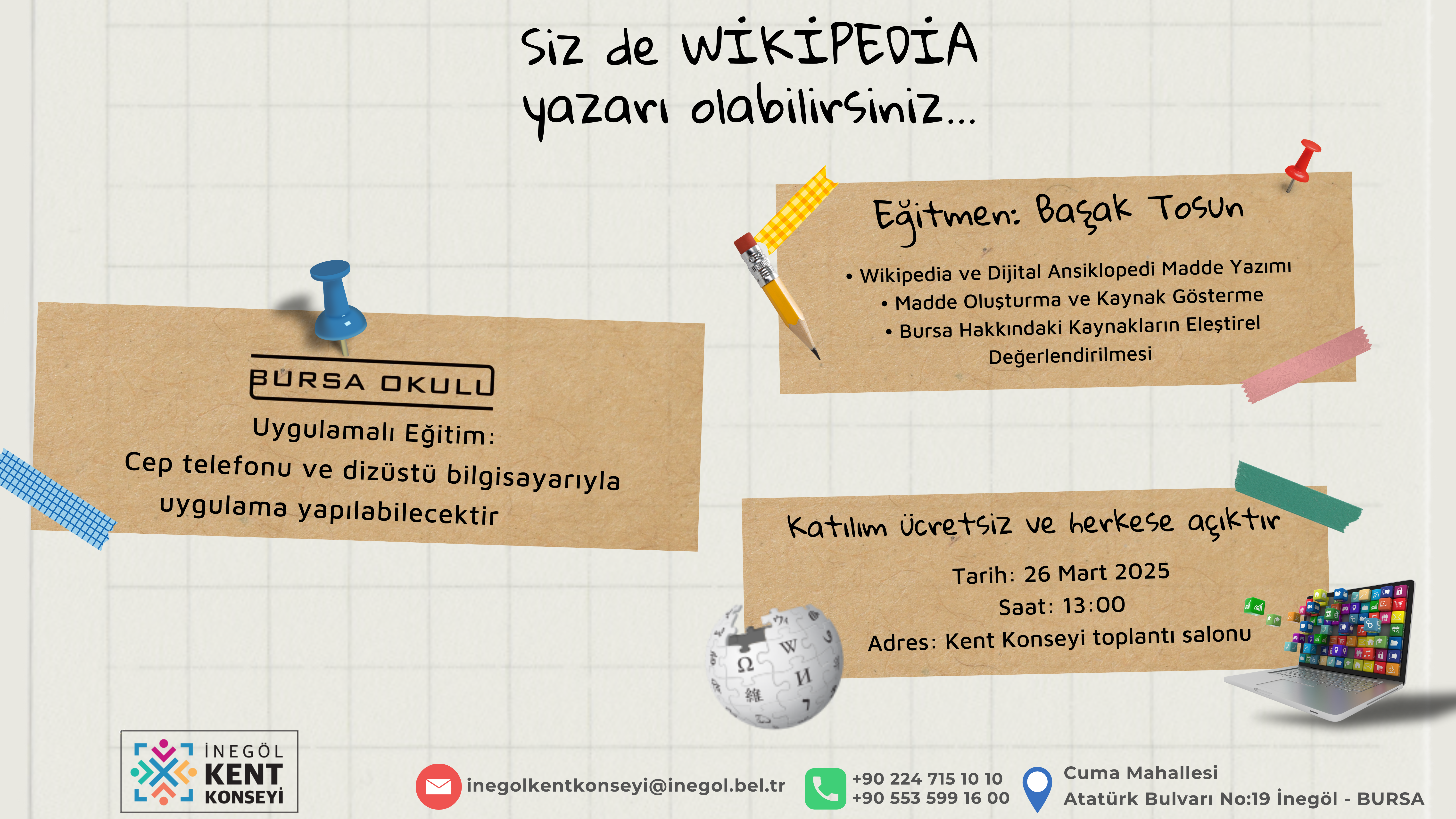 İnegöl Kent Konseyi’nden Wikipedia Yazarlığı Eğitimi